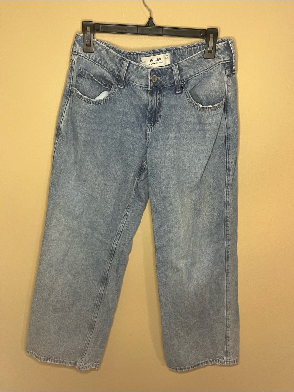 Hollister Light Blue Cropped Straight Jeans